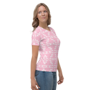 Product name: Recursia Modern MoirÃ© Women's Crew Neck T-Shirt In Pink. Keywords: Clothing, Print: Modern MoirÃ©, Women's Clothing, Women's Crew Neck T-Shirt