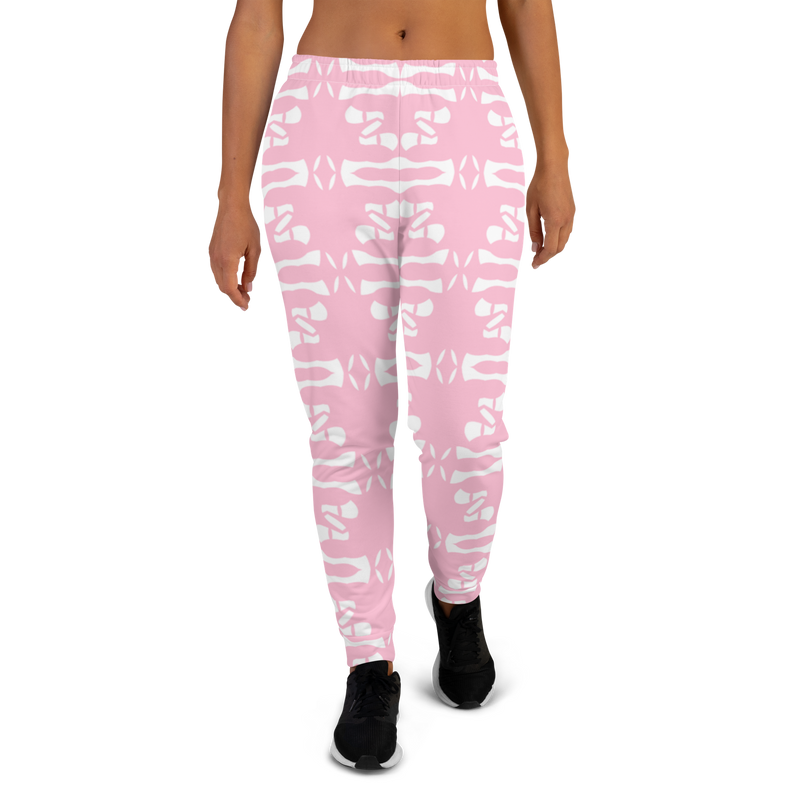 Product name: Recursia Modern MoirÃ© Women's Joggers In Pink. Keywords: Athlesisure Wear, Clothing, Print: Modern MoirÃ©, Women's Bottoms, Women's Joggers