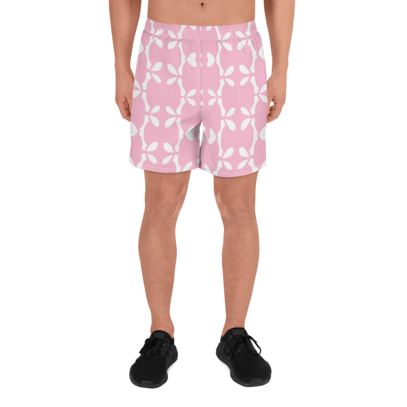 Product name: Recursia Modern MoirÃ© I Men's Athletic Shorts In Pink. Keywords: Athlesisure Wear, Clothing, Men's Athlesisure, Men's Athletic Shorts, Men's Clothing, Print: Modern MoirÃ©