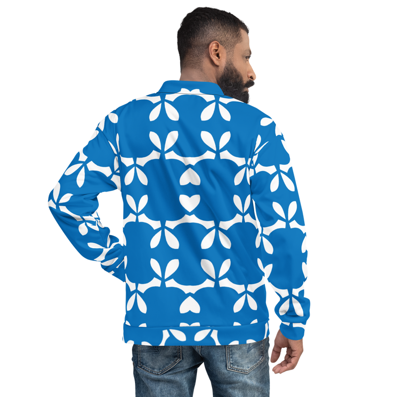 Product name: Recursia Modern MoirÃ© I Men's Bomber Jacket In Blue. Keywords: Clothing, Men's Bomber Jacket, Men's Clothing, Men's Tops, Print: Modern MoirÃ©