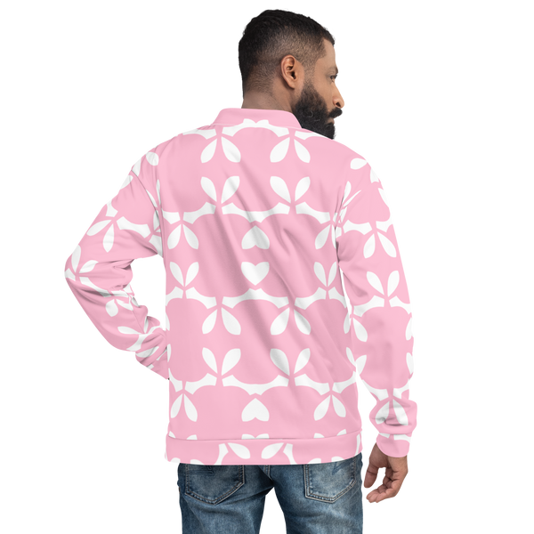 Product name: Recursia Modern MoirÃ© I Men's Bomber Jacket In Pink. Keywords: Clothing, Men's Bomber Jacket, Men's Clothing, Men's Tops, Print: Modern MoirÃ©