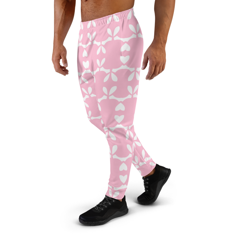 Product name: Recursia Modern MoirÃ© I Men's Joggers In Pink. Keywords: Athlesisure Wear, Clothing, Men's Athlesisure, Men's Bottoms, Men's Clothing, Men's Joggers, Print: Modern MoirÃ©