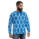 Product name: Recursia Modern MoirÃ© I Men's Sweatshirt In Blue. Keywords: Athlesisure Wear, Clothing, Men's Athlesisure, Men's Clothing, Men's Sweatshirt, Men's Tops, Print: Modern MoirÃ©
