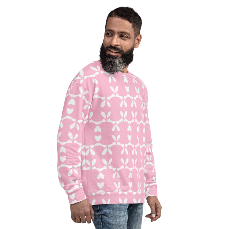 Product name: Recursia Modern MoirÃ© I Men's Sweatshirt In Pink. Keywords: Athlesisure Wear, Clothing, Men's Athlesisure, Men's Clothing, Men's Sweatshirt, Men's Tops, Print: Modern MoirÃ©
