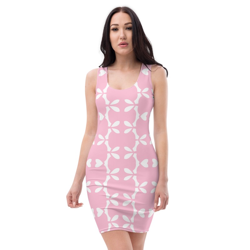 Product name: Recursia Modern MoirÃ© I Pencil Dress In Pink. Keywords: Clothing, Print: Modern MoirÃ©, Pencil Dress, Women's Clothing