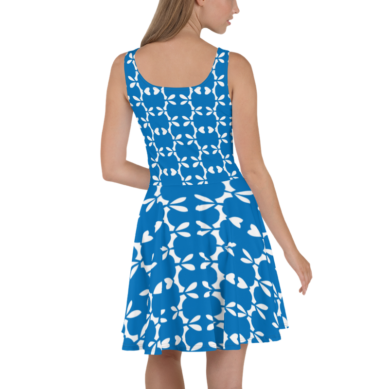 Recursia Modern Moir I Skater Dress In Blue M Recursia Modern Moir I Skater Dress In Blue M
