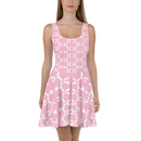 Product name: Recursia Modern MoirÃ© I Skater Dress In Pink. Keywords: Clothing, Print: Modern MoirÃ©, Skater Dress, Women's Clothing