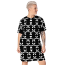 Product name: Recursia Modern MoirÃ© VII T-Shirt Dress. Keywords: Clothing, Print: Modern MoirÃ©, T-Shirt Dress, Women's Clothing