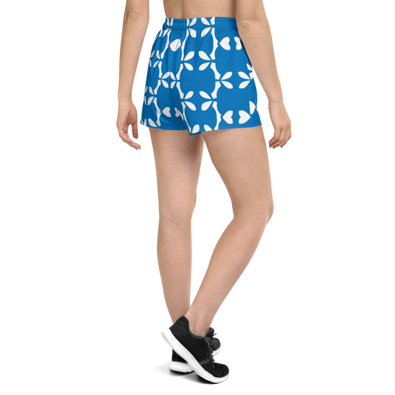 Product name: Recursia Modern MoirÃ© I Women's Athletic Short Shorts In Blue. Keywords: Athlesisure Wear, Clothing, Men's Athletic Shorts, Print: Modern MoirÃ©