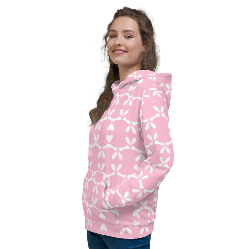 Product name: Recursia Modern MoirÃ© I Women's Hoodie In Pink. Keywords: Athlesisure Wear, Clothing, Print: Modern MoirÃ©, Women's Hoodie, Women's Tops