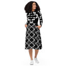 Product name: Recursia Modern MoirÃ© VI Long Sleeve Midi Dress. Keywords: Clothing, Long Sleeve Midi Dress, Print: Modern MoirÃ©, Women's Clothing
