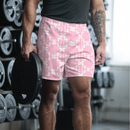 Product name: Recursia Modern MoirÃ© II Men's Athletic Shorts In Pink. Keywords: Athlesisure Wear, Clothing, Men's Athlesisure, Men's Athletic Shorts, Men's Clothing, Print: Modern MoirÃ©
