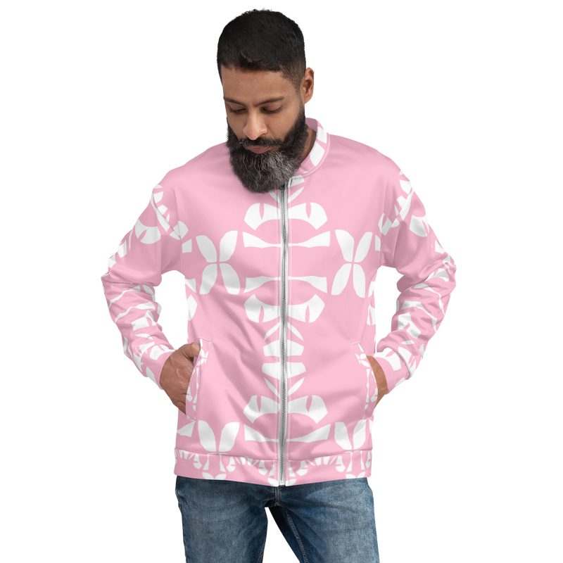 Product name: Recursia Modern MoirÃ© II Men's Bomber Jacket In Pink. Keywords: Clothing, Men's Bomber Jacket, Men's Clothing, Men's Tops, Print: Modern MoirÃ©