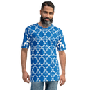 Product name: Recursia Modern MoirÃ© II Men's Crew Neck T-Shirt In Blue. Keywords: Clothing, Men's Clothing, Men's Crew Neck T-Shirt, Men's Tops, Print: Modern MoirÃ©