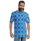 Product name: Recursia Modern MoirÃ© II Men's Crew Neck T-Shirt In Blue. Keywords: Clothing, Men's Clothing, Men's Crew Neck T-Shirt, Men's Tops, Print: Modern MoirÃ©