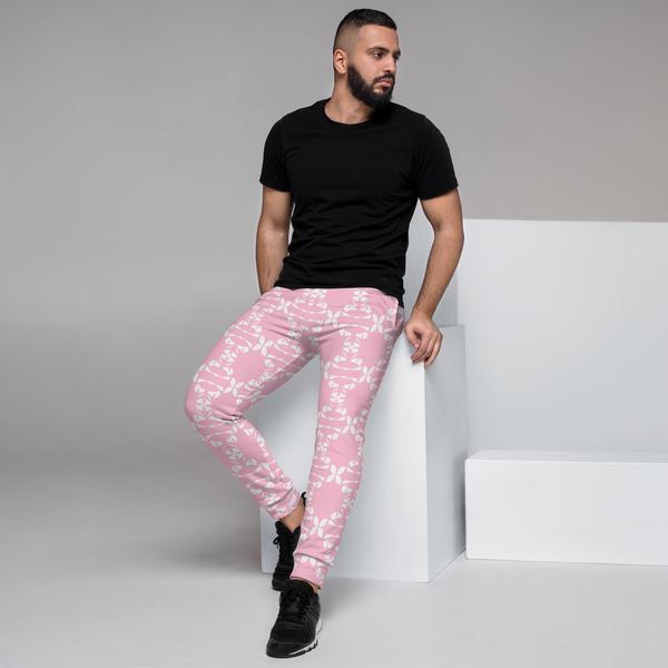 Product name: Recursia Modern MoirÃ© II Men's Joggers In Pink. Keywords: Athlesisure Wear, Clothing, Men's Athlesisure, Men's Bottoms, Men's Clothing, Men's Joggers, Print: Modern MoirÃ©
