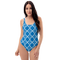 Product name: Recursia Modern MoirÃ© II One Piece Swimsuit In Blue. Keywords: Clothing, Print: Modern MoirÃ©, One Piece Swimsuit, Swimwear, Unisex Clothing