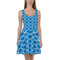 Product name: Recursia Modern MoirÃ© II Skater Dress In Blue. Keywords: Clothing, Print: Modern MoirÃ©, Skater Dress, Women's Clothing