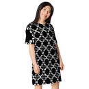 Product name: Recursia Modern MoirÃ© VI T-Shirt Dress. Keywords: Clothing, Print: Modern MoirÃ©, T-Shirt Dress, Women's Clothing