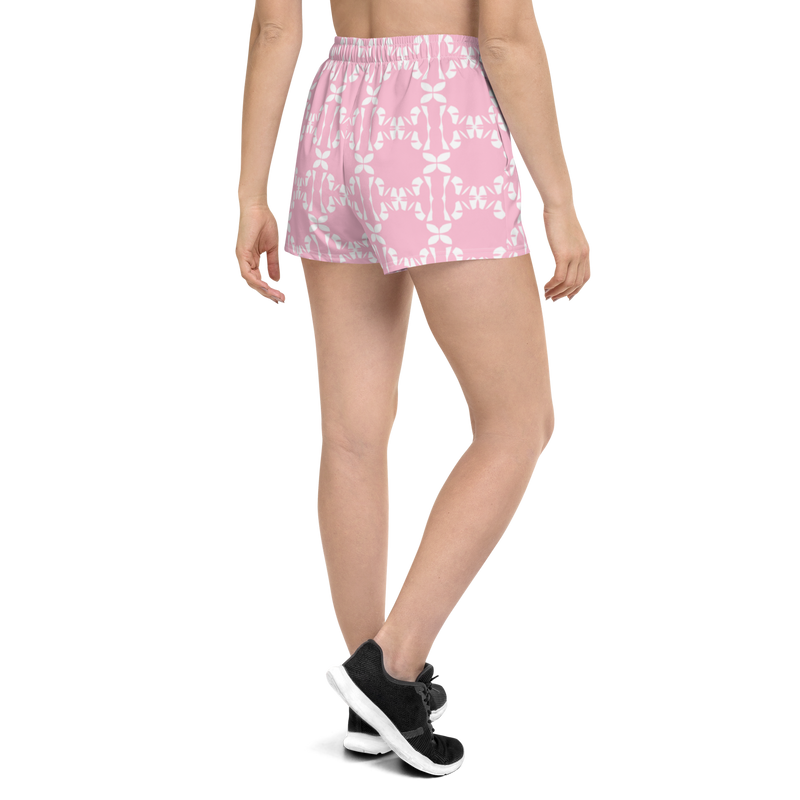 Product name: Recursia Modern MoirÃ© II Women's Athletic Short Shorts In Pink. Keywords: Athlesisure Wear, Clothing, Men's Athletic Shorts, Print: Modern MoirÃ©
