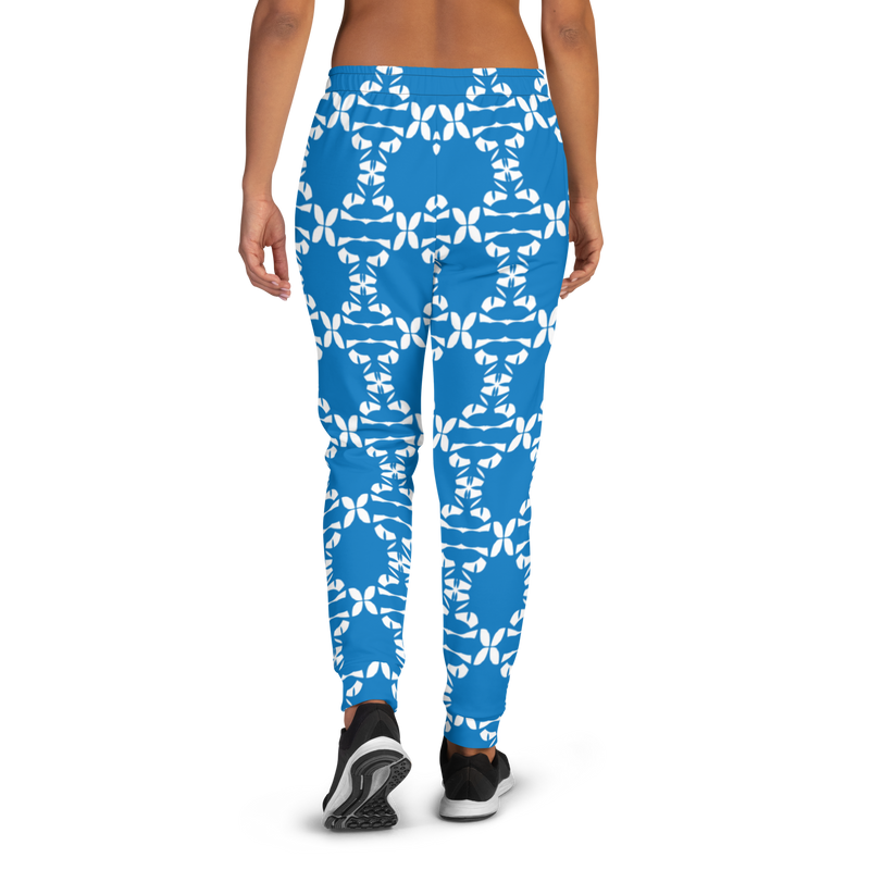 Product name: Recursia Modern MoirÃ© II Women's Joggers In Blue. Keywords: Athlesisure Wear, Clothing, Print: Modern MoirÃ©, Women's Bottoms, Women's Joggers