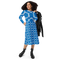Product name: Recursia Modern MoirÃ© V Long Sleeve Midi Dress In Blue. Keywords: Clothing, Long Sleeve Midi Dress, Print: Modern MoirÃ©, Women's Clothing