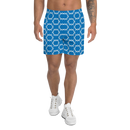 Product name: Recursia Modern MoirÃ© III Men's Athletic Shorts In Blue. Keywords: Athlesisure Wear, Clothing, Men's Athlesisure, Men's Athletic Shorts, Men's Clothing, Print: Modern MoirÃ©