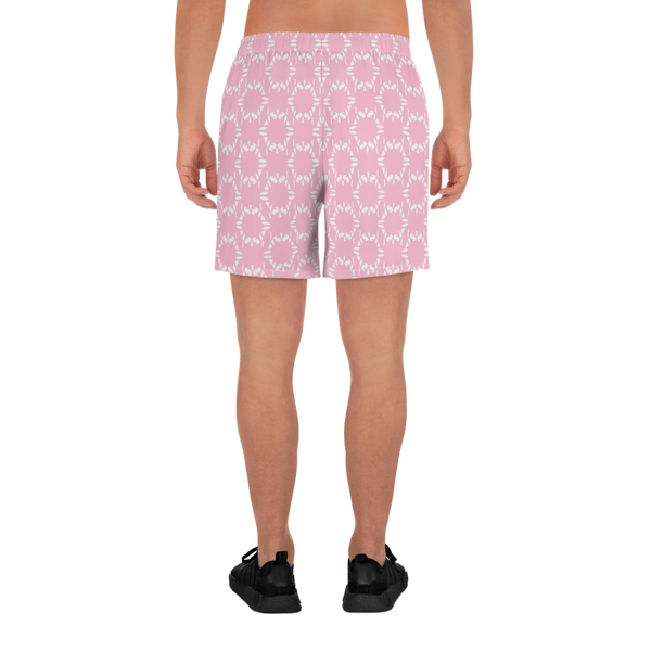 Product name: Recursia Modern MoirÃ© III Men's Athletic Shorts In Pink. Keywords: Athlesisure Wear, Clothing, Men's Athlesisure, Men's Athletic Shorts, Men's Clothing, Print: Modern MoirÃ©