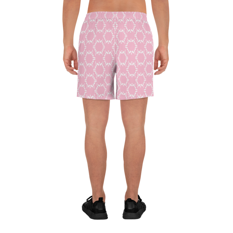 Product name: Recursia Modern MoirÃ© III Men's Athletic Shorts In Pink. Keywords: Athlesisure Wear, Clothing, Men's Athlesisure, Men's Athletic Shorts, Men's Clothing, Print: Modern MoirÃ©