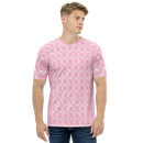 Product name: Recursia Modern MoirÃ© III Men's Crew Neck T-Shirt In Pink. Keywords: Clothing, Men's Clothing, Men's Crew Neck T-Shirt, Men's Tops, Print: Modern MoirÃ©
