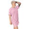 Product name: Recursia Modern MoirÃ© V T-Shirt Dress In Pink. Keywords: Clothing, Print: Modern MoirÃ©, T-Shirt Dress, Women's Clothing
