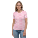 Product name: Recursia Modern MoirÃ© III Women's Crew Neck T-Shirt In Pink. Keywords: Clothing, Print: Modern MoirÃ©, Women's Clothing, Women's Crew Neck T-Shirt