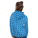 Product name: Recursia Modern MoirÃ© III Women's Hoodie In Blue. Keywords: Athlesisure Wear, Clothing, Print: Modern MoirÃ©, Women's Hoodie, Women's Tops