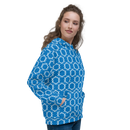 Product name: Recursia Modern MoirÃ© III Women's Hoodie In Blue. Keywords: Athlesisure Wear, Clothing, Print: Modern MoirÃ©, Women's Hoodie, Women's Tops