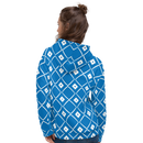 Product name: Recursia Modern MoirÃ© IX Women's Hoodie In Blue. Keywords: Athlesisure Wear, Clothing, Print: Modern MoirÃ©, Women's Hoodie, Women's Tops