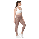 Product name: Recursia Pebblewave Leggings With Pockets In Pink. Keywords: Athlesisure Wear, Clothing, Leggings with Pockets, Print: Pebblewave , Women's Clothing