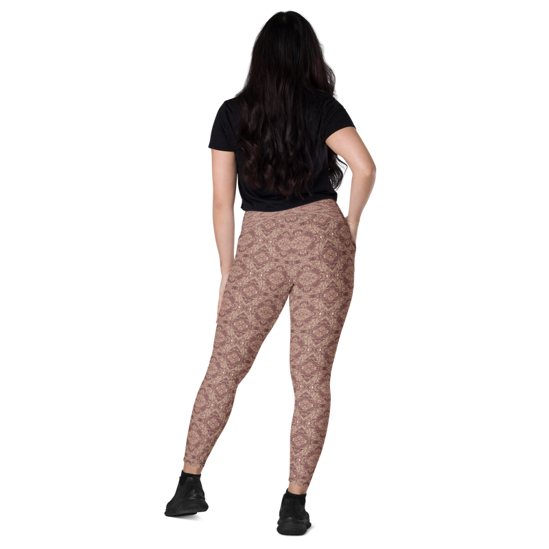 Product name: Recursia Pebblewave Leggings With Pockets In Pink. Keywords: Athlesisure Wear, Clothing, Leggings with Pockets, Print: Pebblewave , Women's Clothing