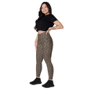 Product name: Recursia Pebblewave Leggings With Pockets. Keywords: Athlesisure Wear, Clothing, Leggings with Pockets, Print: Pebblewave , Women's Clothing