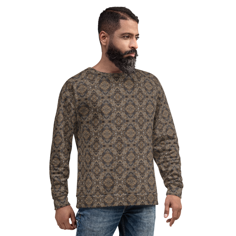 Product name: Recursia Pebblewave Men's Sweatshirt. Keywords: Athlesisure Wear, Clothing, Men's Athlesisure, Men's Clothing, Men's Sweatshirt, Men's Tops, Print: Pebblewave 