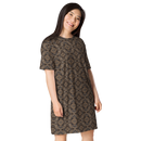 Product name: Recursia Pebblewave T-Shirt Dress. Keywords: Clothing, Print: Pebblewave , T-Shirt Dress, Women's Clothing