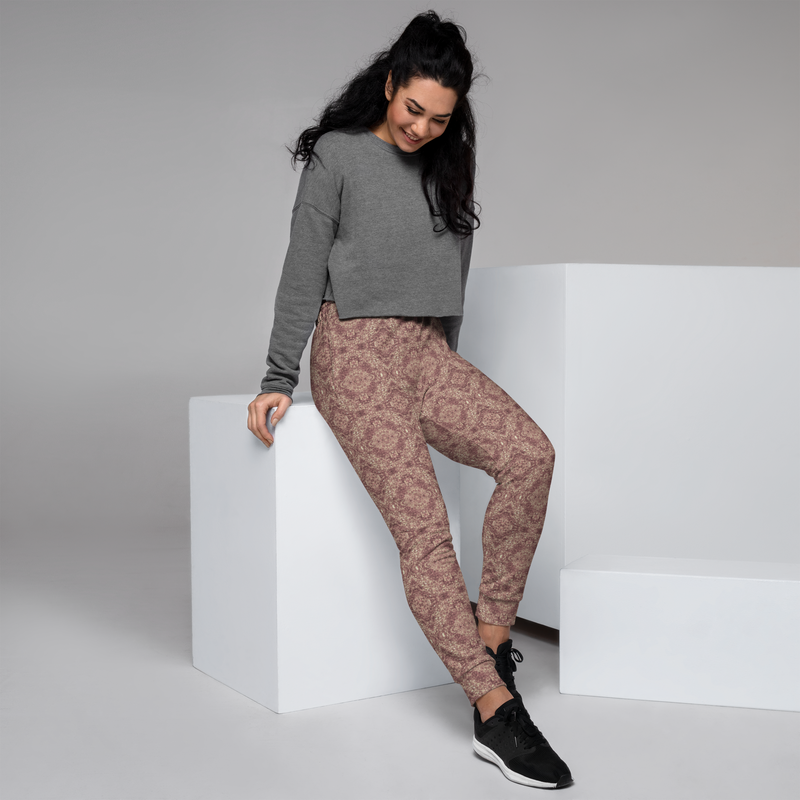 Product name: Recursia Pebblewave Women's Joggers In Pink. Keywords: Athlesisure Wear, Clothing, Print: Pebblewave , Women's Bottoms, Women's Joggers