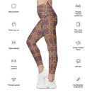 Product name: Recursia Philosophy's Abode Leggings With Pockets. Keywords: Athlesisure Wear, Clothing, Leggings with Pockets, Print: Philosophy's Abode, Women's Clothing