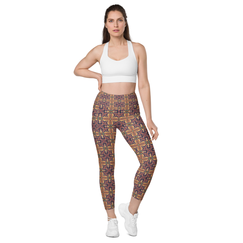 Product name: Recursia Philosophy's Abode Leggings With Pockets. Keywords: Athlesisure Wear, Clothing, Leggings with Pockets, Print: Philosophy's Abode, Women's Clothing