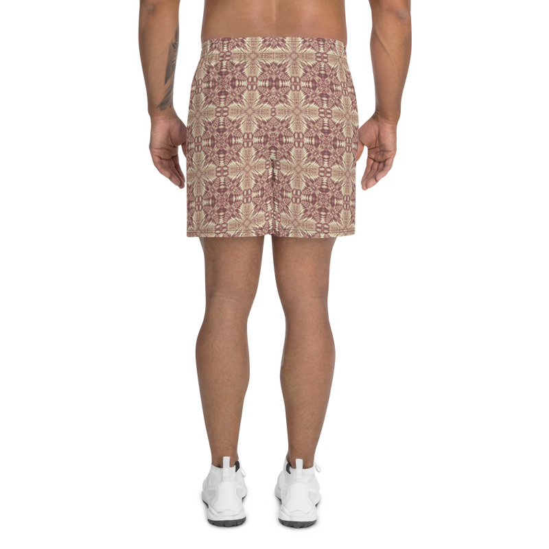 Product name: Recursia Philosophy's Abode Men's Athletic Shorts In Pink. Keywords: Athlesisure Wear, Clothing, Men's Athlesisure, Men's Athletic Shorts, Men's Clothing, Print: Philosophy's Abode