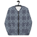 Product name: Recursia Philosophy's Abode Men's Bomber Jacket In Blue. Keywords: Clothing, Men's Bomber Jacket, Men's Clothing, Men's Tops, Print: Philosophy's Abode