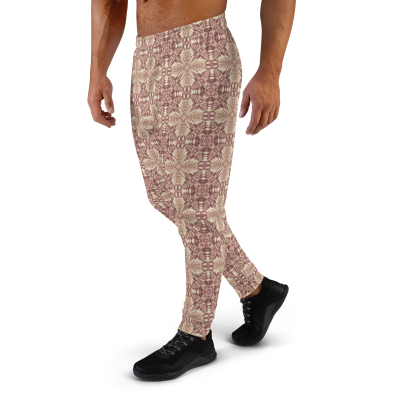 Product name: Recursia Philosophy's Abode Men's Joggers In Pink. Keywords: Athlesisure Wear, Clothing, Men's Athlesisure, Men's Bottoms, Men's Clothing, Men's Joggers, Print: Philosophy's Abode