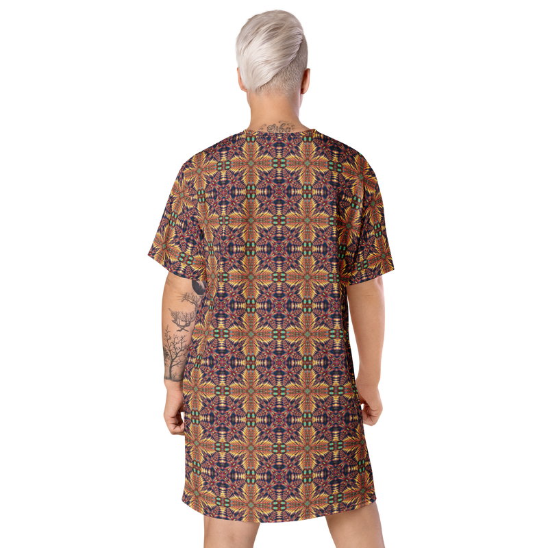 Product name: Recursia Philosophy's Abode T-Shirt Dress. Keywords: Clothing, Print: Philosophy's Abode, T-Shirt Dress, Women's Clothing