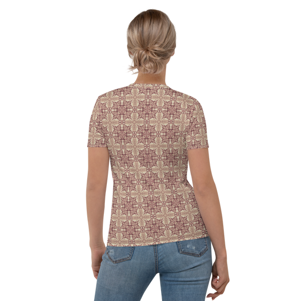 Product name: Recursia Philosophy's Abode Women's Crew Neck T-Shirt In Pink. Keywords: Clothing, Print: Philosophy's Abode, Women's Clothing, Women's Crew Neck T-Shirt