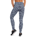 Product name: Recursia Rainbow Rose Yoga Leggings In Blue. Keywords: Athlesisure Wear, Clothing, Print: Rainbow Rose, Women's Clothing, Yoga Leggings