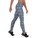 Product name: Recursia Rainbow Rose Yoga Leggings In Blue. Keywords: Athlesisure Wear, Clothing, Print: Rainbow Rose, Women's Clothing, Yoga Leggings